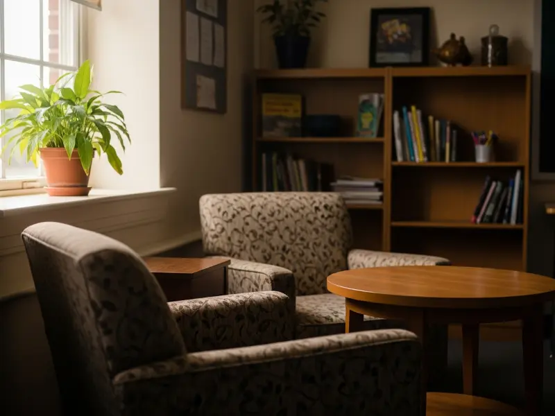 Welcoming classroom corner at Starfish English in Fujieda showing bookshelf and learning space